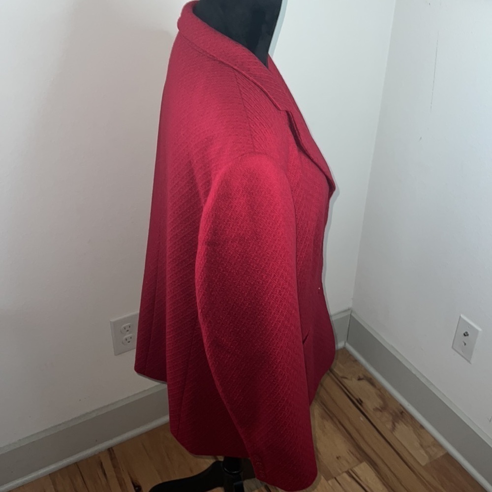 Talbots Red Blazer With Notched Lapel And Structu… - image 3